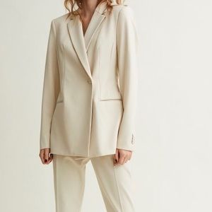 Double-breasted Hourglass Blazer in Beige Color - Size Medium